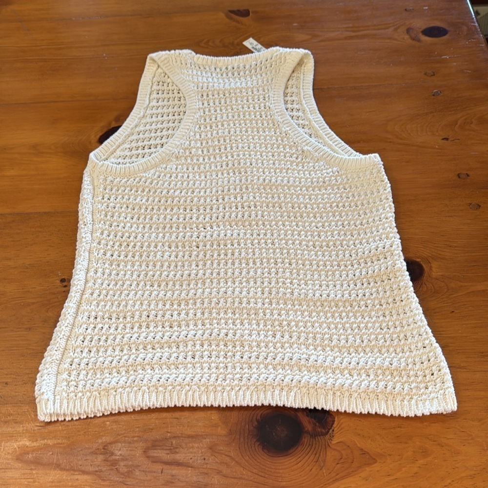 Cream Crochet Knit Tank NWT - Picture 9 of 13